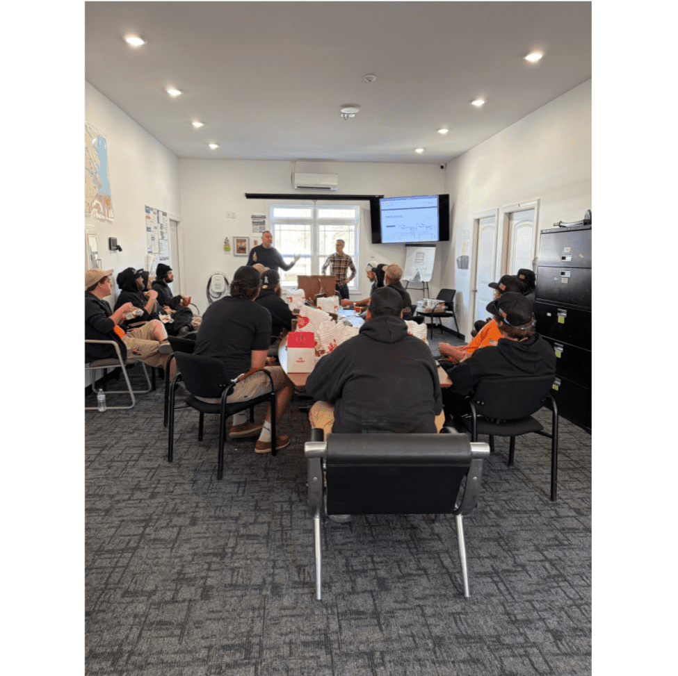 Group meeting in a classroom setting